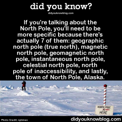 did-you-kno:  If you’re talking about the North Pole, you’ll