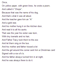  â€œTo Santa Claus and Little Sistersâ€ is the title of this poem. It was written in the 1960s by an Â AnonymousÂ 15 year old boy, 2 years before he committed suicide. Steven Chbosky (The perks of being a wallflower)Â used this poem in the Perks Of Being