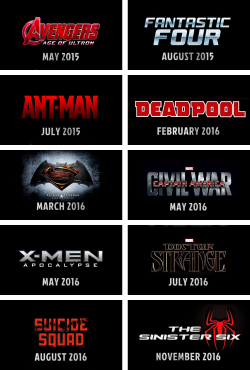  Upcoming comic book movies 2015-2019 