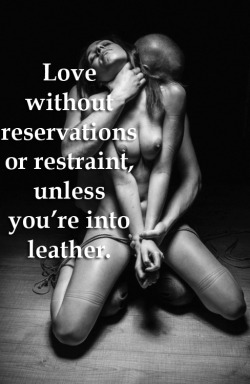 ckssoul:  toricarsonauthor:  Love leather…or rope…or his