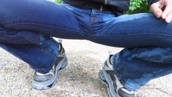 femboydl:  more wetting in sexy girls jeans outdoor - more wetting