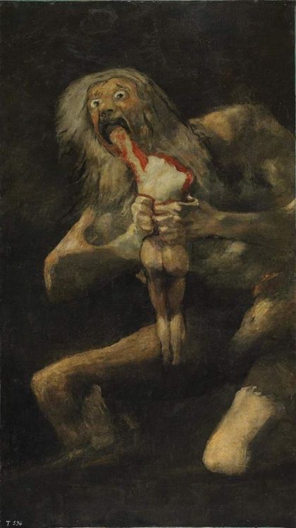 “Saturn Devouring His Son” by Francisco Goya (1823)https://painted-face.com/