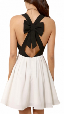 factorme69:  Petal Trim DressColor Block DressWide Short Sleeve