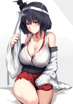 sieben002:(via hews kantai collection yamashiro (kancolle) cleavage