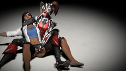 pharah-best-girl: Widowmaker wrestling Pharah Full size 