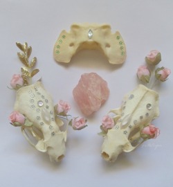 pastelliyon:Mink skulls and Rose Quartz