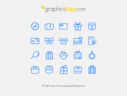 trendgraphy:  20 Gift Icons - Freebie by Graphics Bay Team Twitter: