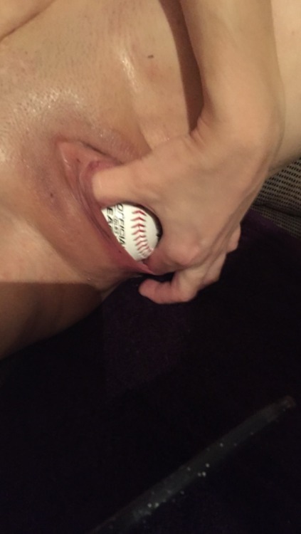 strechingisfun:  strechingisfun:  Want to play ball?? Wow it feels so amazing!!! ðŸ’‹ #pussy #insertion #baseball #shaved #horny  #red #swollen #used ðŸ’¦â¤ï¸ðŸ˜µ  Iâ€™ve been watching baseball this evening so I thought it would be a good time to remind
