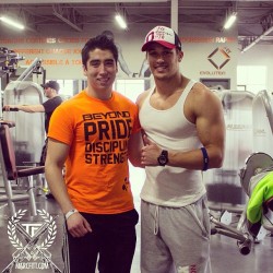 officialmarcfitt:  Awesome time today with @memobalderasc! This guy came all the way to Canada from Mexico just to train with me! We recorded an awesome legs workout for the upcoming series “Gunz Development” on www.marcfitt.com! Stay tuned, because