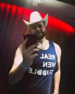 drew-bear84:  I was a cowboy last night! #toiletselfie #bearweek365