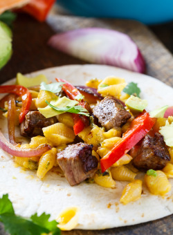 fattributes:  Mac and Cheese Steak Fajitas