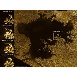 Mystery Feature Now Disappears in Titan Lake #nasa #apod #cornell