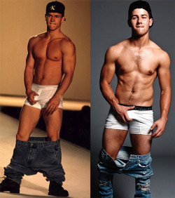 dontyoucallyourhusbanddaddy:  Marky Mark, 1993 // Nick Jonas, 2014  