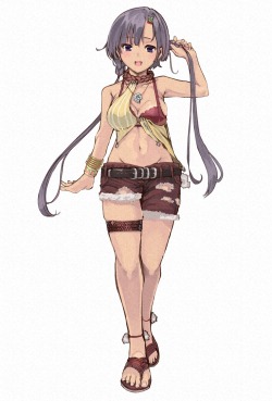 goiro (doukutsuwa) bra cleavage garter open shirt torn clothes