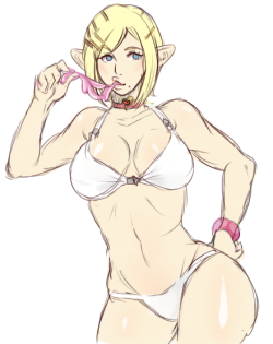 My newest elezen alt, Bubble Gum, designed for some sexy artwork