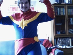 kellysue:  missjoat:  It happened. I made a Captain Marvel onesie.
