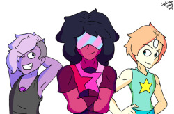 Gender-swap Crystal Gems. I drew this at 1:00 am in the morning