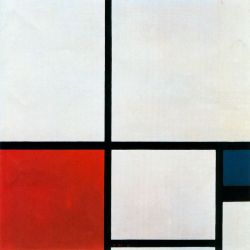 lonequixote:  Composition No. 1 with Red and Blue by Piet Mondrian(via