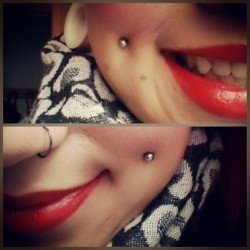 fannyvicious:  Mazo mejillas y aburrimiento #piercings #cheekspiercings