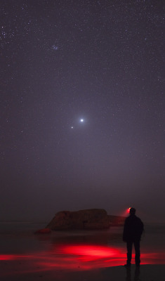 optic-culture:  Venus-Jupiter close conjunction by Laurent Laveder