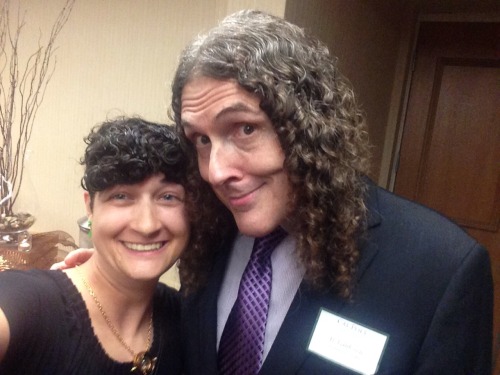 froggyphevoli:  October 15, 2016: At the Spotlight Gala for Cal Poly SLOâ€™s 100 year anniversary of student media. Yes, that is me and Weird Al Yankovic. (A fellow Cal Poly alum!) This is the most famous person Iâ€™ve ever been this close to. I paid