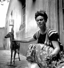 kafkasapartment:  Frida with Granizo, 1939. Nickolas Muray. Platinum