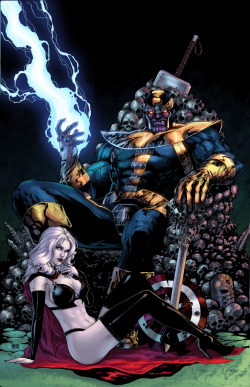 Thanos and Lady Death by J-Skipper 