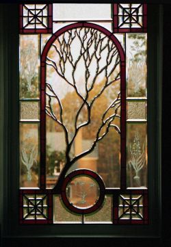 indigodreams: Sculpted Tree Beveled Glass Window Midlothian,