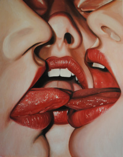 kevvn:  Kiss (homage to Terry Richardson) Oil and acrylics on