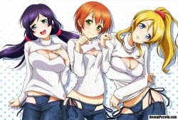 HentaiPorn4u.com Pic- Three sexy Anime Babes in Denim [Non Nude]