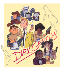 leewach:had a lot fun making this cartoony dirk gently poster