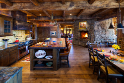 hearthandtimber:  stylish-homes:  Cozy rustic kitchen equipped