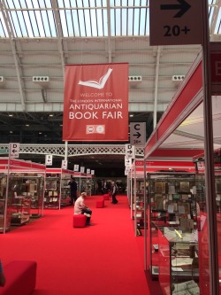 book-historia:  Another year, another London Antiquarian Bookfair!