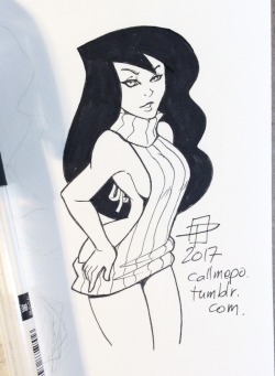 callmepo: Tiny doodle before bed.    Shego in “that” sweater. 