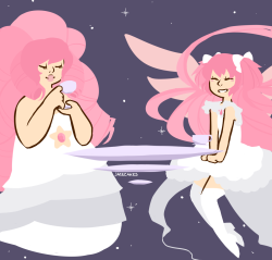 jacecakes:  jaceftpenbig pink hair superbeing tea time