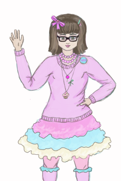 I was asked to draw myself in Fairy Kei style clothing so here