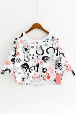 its-ayesblog: New Arrival Casual Tees  Cute Cats >> Donut