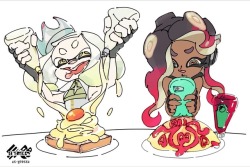 splosh-o-matic:Official artwork for Mayonnaise vs Ketchup Splatfest,