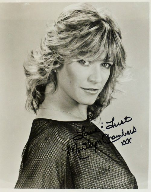 Autographed photo taken around the time of “Marilyn Chambers’ Private Fantasies #2” (1984). http://www.marilynchambersarchive.com/#!marilyn-chambers-private-fantasies-1-6/ctuk