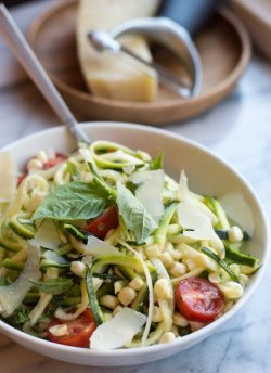 foodffs:  Zucchini Noodles with Tomatoes and Corn  Really nice