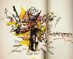 artist-basquiat: Exu, 1988, Jean-Michel Basquiat Medium: acrylic,crayon,canvashttps://www.wikiart.org/en/jean-michel-basquiat/exu