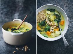 healthy-hoee:  Sweet Potato, Ginger, Spinach & Tofu CurryServes