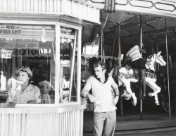 losetheboyfriend:  James Dean at the Santa Monica Pier carousel;