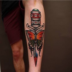 oldlinesblog:  #tattoo by @vic_james_  #tattoos #tattooart #tradition