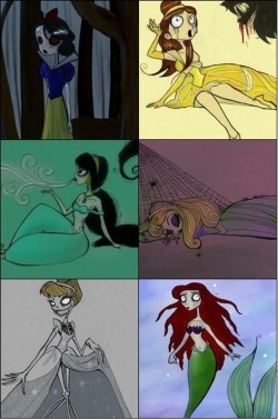 siempresarcastico:  —Las princesas de Disney versión Tim Burton.