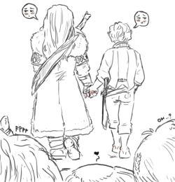 ladynorthstar:  Bifur, Bombur and Ori catch a glimpse of their