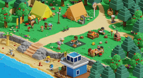 it8bit:  Voxelized Animal Crossing: New Horizons  Art by Danes