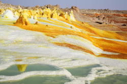 strain:  Salt Deposits on the Dallol Volcano Hot Springs in