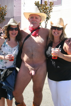 Naked Cowboy and Cowgirls in public.