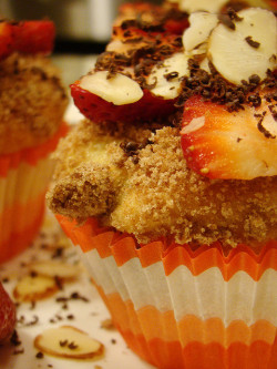veganfeast:  S is for Strawberry Streusel Almond Cupcake on Flickr.
